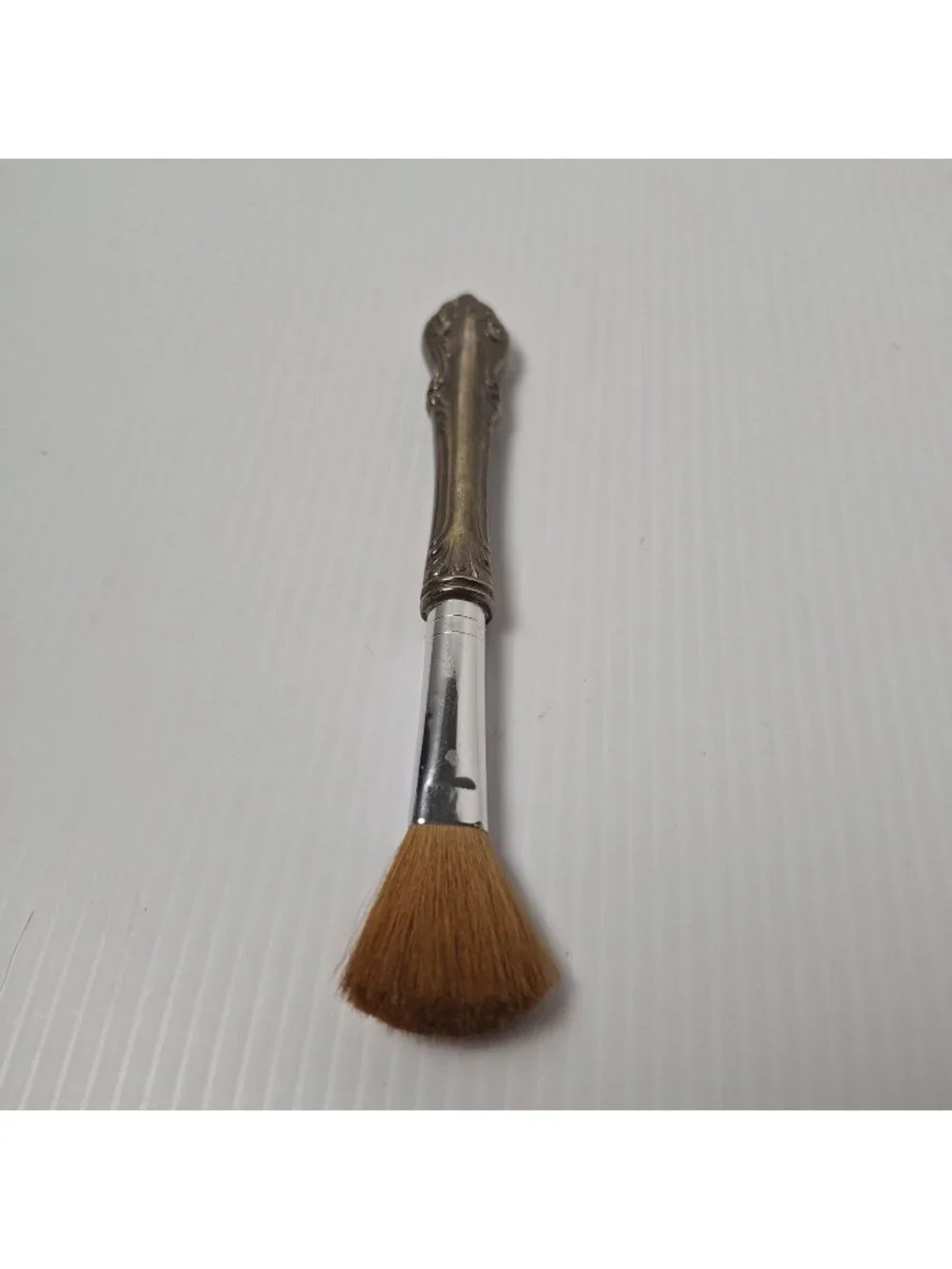 ANTIQUE VICTORIAN VANITY SILVER PLATED MAKEUP/POWDER BRUSH ORNATE HANDLE